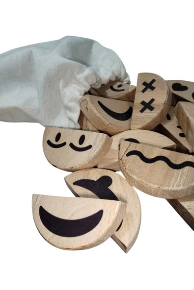 WOODTOY'S ORGANİK OYUNCAK DÜNYASI EMOJİ EŞLEŞTRİME OYUNU ürün görseli 1