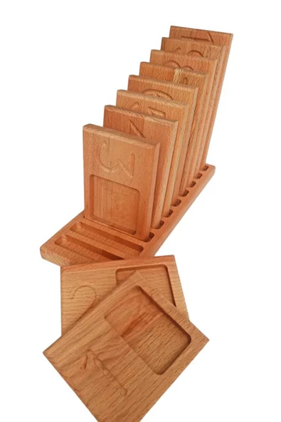 WOODTOY'S ORGANİK OYUNCAK DÜNYASI MONTESSORİ AHŞAP RAKAM TABLASI ürün görseli 1