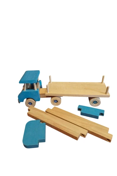 WOODTOY'S ORGANİK OYUNCAK DÜNYASI AHŞAP DORSELİ KAMYON ürün görseli 1