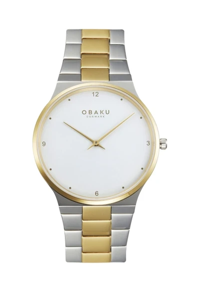 Obaku Denmark V305GXFWSF Quartz Çelik Altın/Gri Beyaz Kadran Safir Cam 42 mm Erkek Kol Saati ürün görseli 1