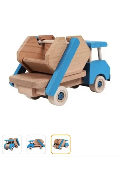 WOODTOY'S ORGANİK OYUNCAK DÜNYASI AHŞAP ÇÖP KAMYONU ürün görseli 1