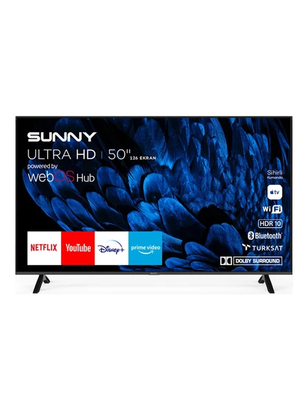 Sunny SN50QMN252 4K Ultra HD 50" 127 Ekran Uydu Alıcılı webOS Smart QLED TV ürün görseli 1