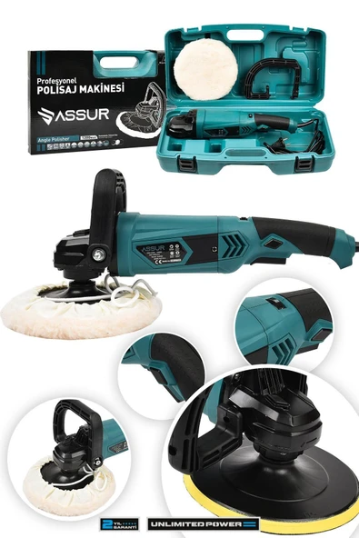 Asur 1200w Polisaj Makinesi Devir Ayarlı 6 Kademeli 180mm Pasta Cila ürün görseli 1