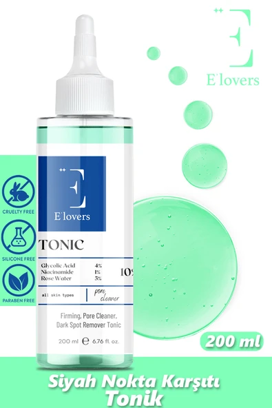 E'lovers Siyah Nokta Karşıtı Gözenek Sıkılaştırıcı Tonik, 200 ml, Karma ve Yağlı Ciltler ürün görseli 1