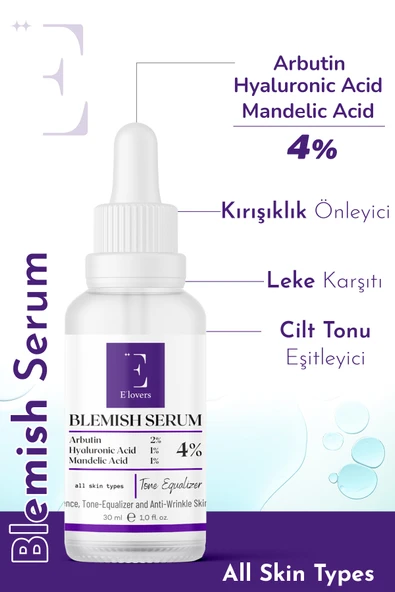 E'lovers Leke Karşıtı, Cilt Tonu Eşitleyici, Arbutin Serum, 30 ml, Tüm Ciltler ürün görseli 1