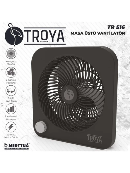 Troya TR-516 Masaüstü Vantilatör ürün görseli 1
