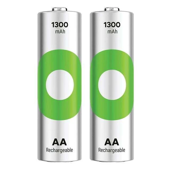 GP ReCyko 1300 mAh Ni-Mh 1.2 Volt AA Kalem Şarjlı Pil 2li Paket ürün görseli 1