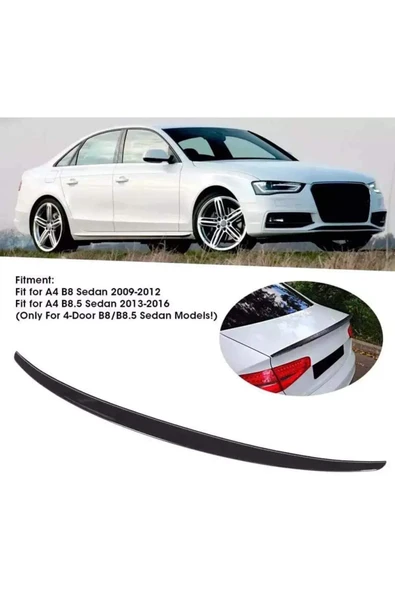 audi a4 2009-2016 plastik parlak siyah S4 spoiler ürün görseli 1