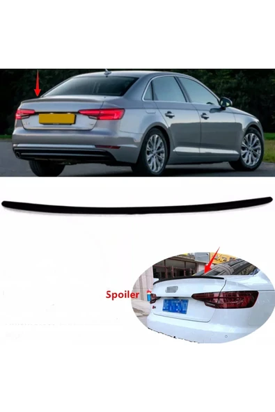 audi a4 2017-2024 plastik parlak siyah S4 spoiler ürün görseli 1