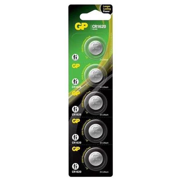 GP CR1620 Lityum 3 Volt Pil (5'li Paket) ürün görseli 1