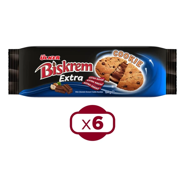 Ülker Biskrem Extra Cookie 184 Gr x 6 Adet ürün görseli 1