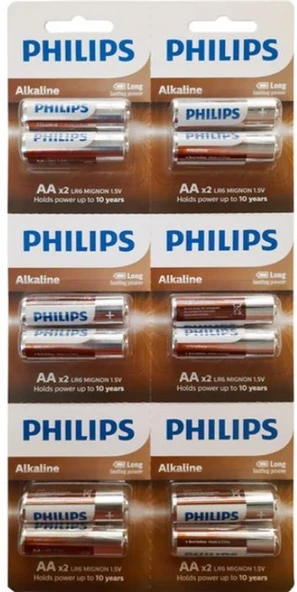 Philips AA Alkalin Kalem Pil 12'li Kartela ürün görseli 1