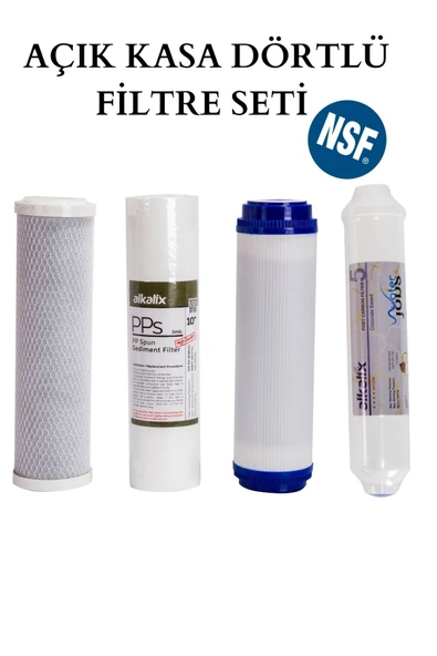 water jobs Açık Kasa Su Arıtma Cihazı Dörtlü Filtre Seti / Nsf Sertifikalı / Bağlantı Parçaları ürün görseli 1
