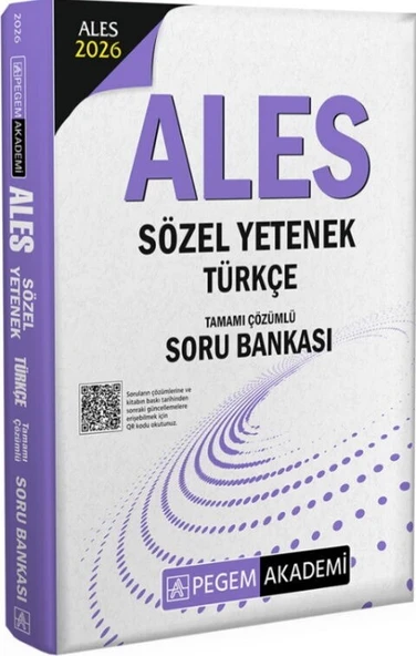 2026 ALES Sözel Yetenek Türkçe Tamamı Çözümlü Soru Bankası Pegem Yayınları ürün görseli 1