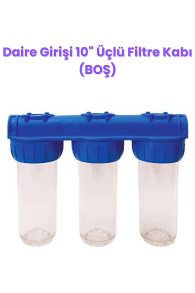 water jobs 10" Daire Girişi Üçlü Boş Filtre Kabı / Filtreler Dahil Değildir ürün görseli 1