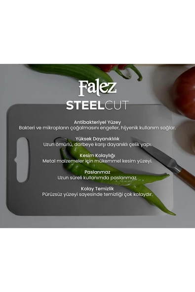 FALEZ 18/10 ÇELİK KESME TAHTASI - Resim 4
