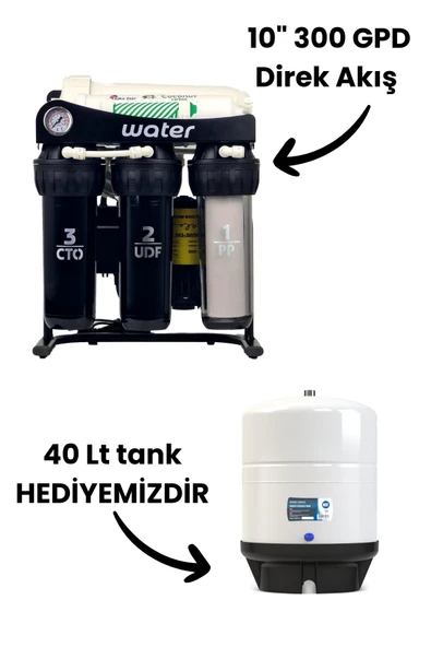 water jobs 10" 300 GPD Direk Akış Su Arıtma Cihazı // 40 LT TANK HEDİYEMİZDİR ürün görseli 1