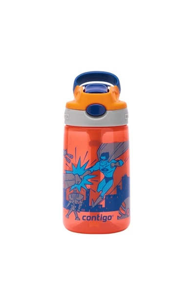 Contigo Gizmo Flip Süper Kahraman Çocuk Suluğu 420ml Turuncu ürün görseli 1