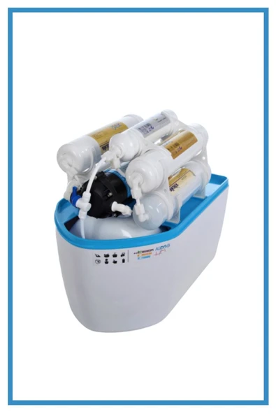 13 Aşamalı Kapalı Kasa Premium Compact Pompasız Mineralli  8 Litre Mavi Su Arıtma Cihazı ürün görseli 1