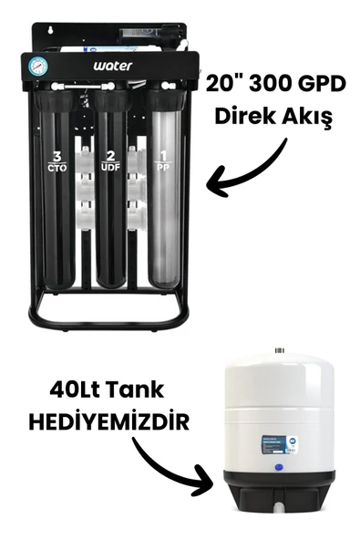 water jobs 20" 300 GPD Direk Akış Su Arıtma Cihazı / TANK HEDİYEMİZDİR ürün görseli 1