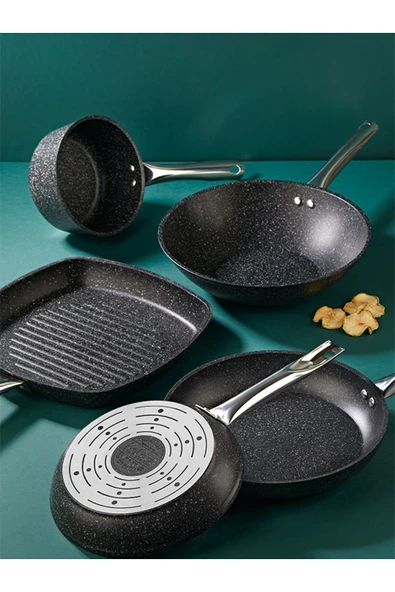 FALEZ Black Lıne 28 Wok Tava - Resim 2