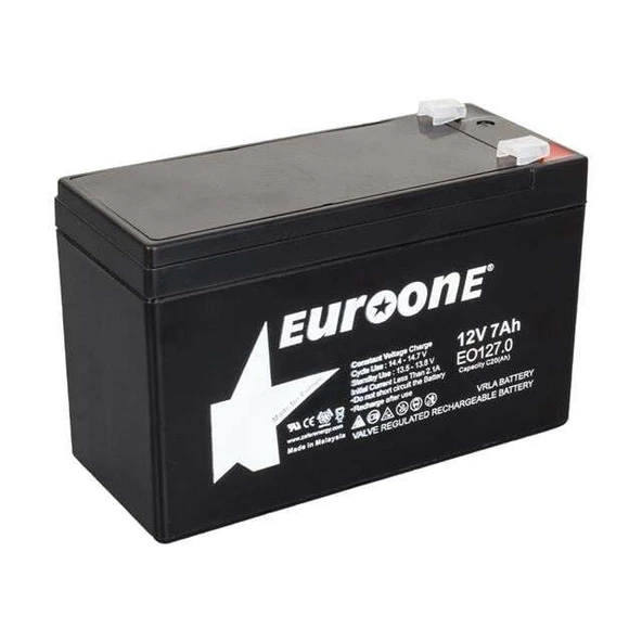Euroone EO127.0 12 Volt 7 Amper Bakımsız Kuru Akü ürün görseli 1