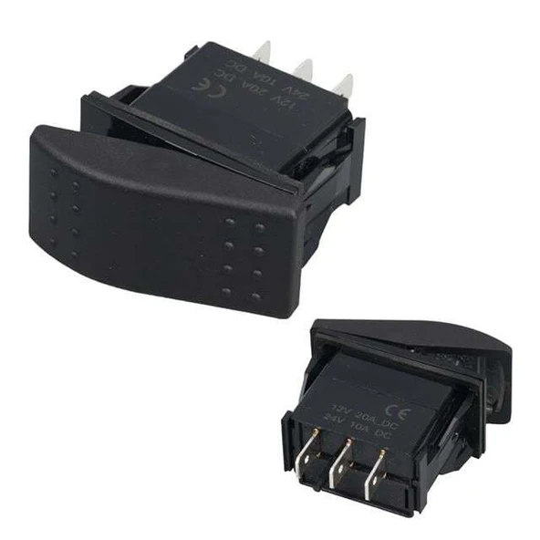PowerMaster Sembolsüz Işıksız Yaylı 3 Pinli On-Off-On 12-24V Marin Switch ürün görseli 1