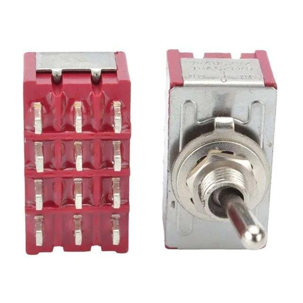 IC-148D On-Off-On Ø6mm MTS-403 12P Toggle Switch - Resim 2