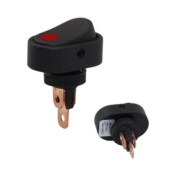 IC-132A-2 Işıklı 12 Volt Dc 20 Amper On-Off  Anahtar ASW-20D-2 ürün görseli 1