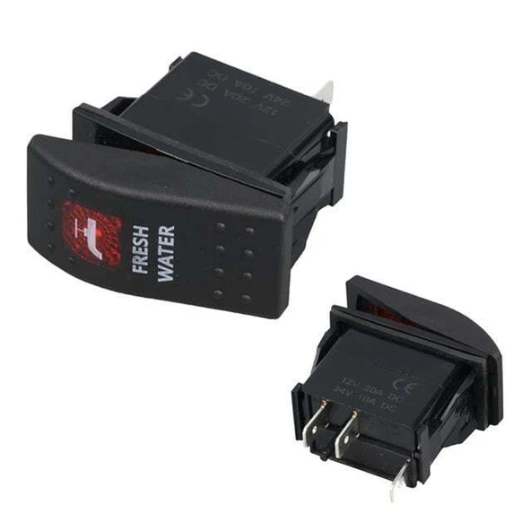 PowerMaster ﻿Hidrafor Sembollü Işıklı 3 Pinli On-Off 12-24V Marin Switch ürün görseli 1