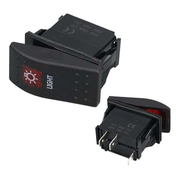 PowerMaster Lamba Sembollü Işıklı 3 Pinli On-Off 12-24V Marin Switch ürün görseli 1