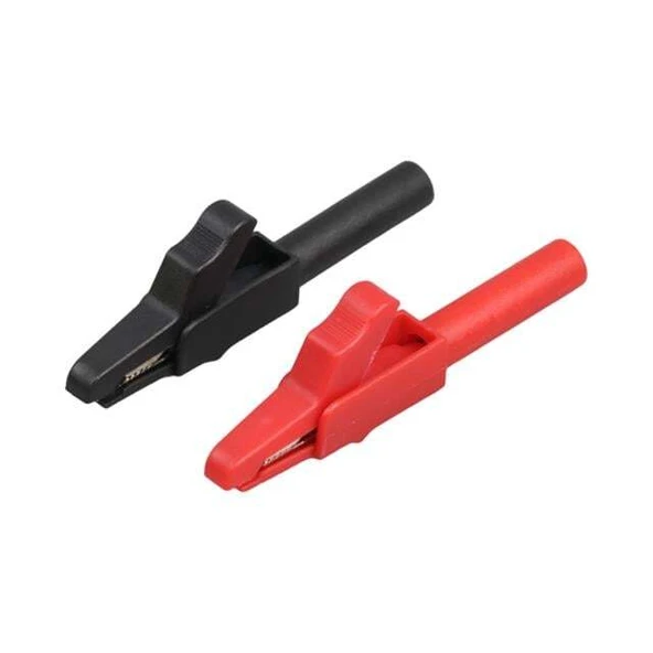 IC-243B 4Mm Banan Jak Girişli Krokodil CatII (2li Takım Siyah-Kırmızı) ürün görseli 1