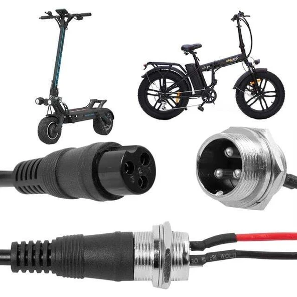 PowerMaster 3 Pinli Ginger Elektrikli Bisiklet - Motosiklet - Araç Akü Şarj Konnektörü ürün görseli 1