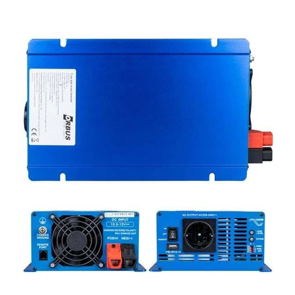 Orbus 12V 1000 Watt Tam Sinüs İnvertör - Resim 2