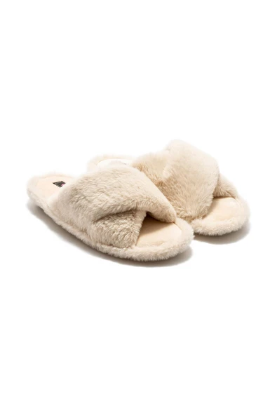 TWIGY TW ÇAPRAZ PELUŞ BEJ KADIN EV TERLİK 36/41 ürün görseli 1
