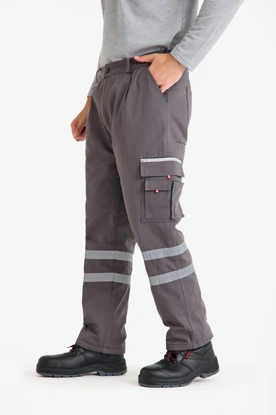 Kapitoneli İş Pantolonu 3 cm Reflektörlü Kışlık - Resim 8