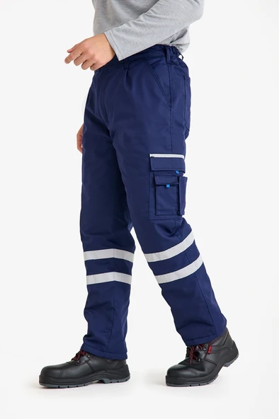 Kapitoneli İş Pantolonu 3 cm Reflektörlü Kışlık - Resim 2