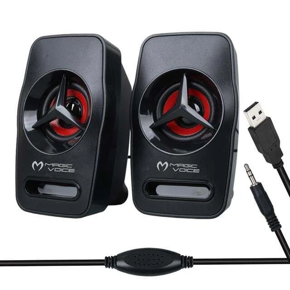 Magicvoice T-19 1+1 USB Pc Mini Hoparlör - Speaker (2*3 Watt - 4 Ohm) ürün görseli 1