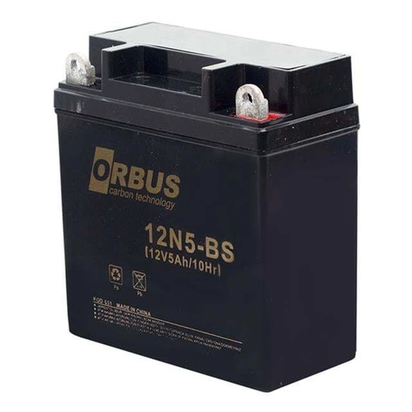 Orbus 12V 5AH Elektrikli Karbon Bisiklet Aküsü 12N5-BS ürün görseli 1