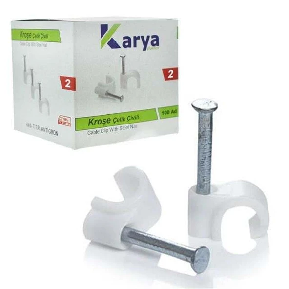 Karya 2 Numara 6 Mm Çelik Çivili Kroşe (100'lü Paket) ürün görseli 1