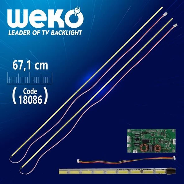 60'' Universal E-LED 81 Ledli (7020) 671Mm 360-450  Ma 81-84 Volt Çift Led - Sürücü - Kablo Takım Tv Led Bar ürün görseli 1
