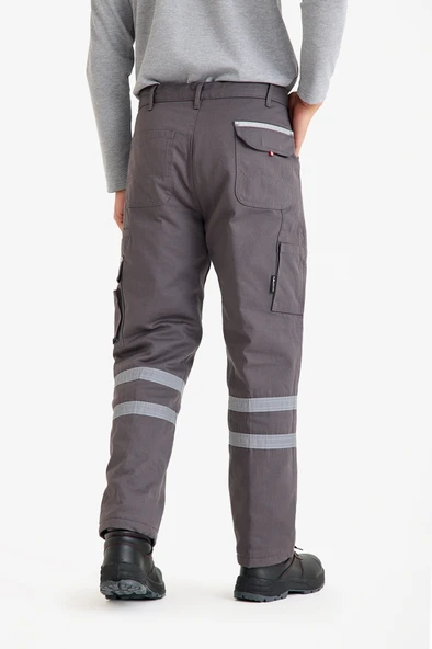 Kapitoneli İş Pantolonu 3 cm Reflektörlü Kışlık - Resim 9