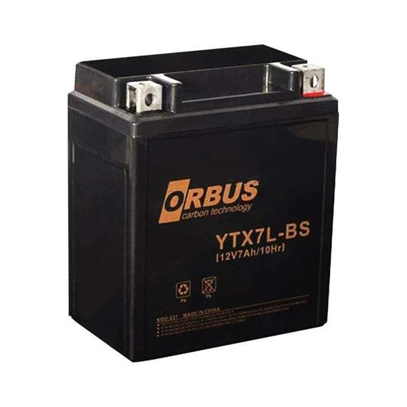 Orbus 12 V 7 Amper Elektrikli Karbon Bisiklet Aküsü YTX7L-BS ürün görseli 1