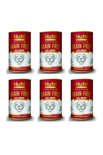 Nutri Canin Sığır Biftek Etli Tahılsız Yetişkin Köpek Konservesi 400 Gr x 6 Adet ürün görseli 1