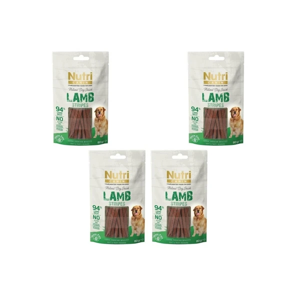Nutri Canin Lamb Stripes Snack Köpek Ödülü 80 gr x 4 Adet ürün görseli 1