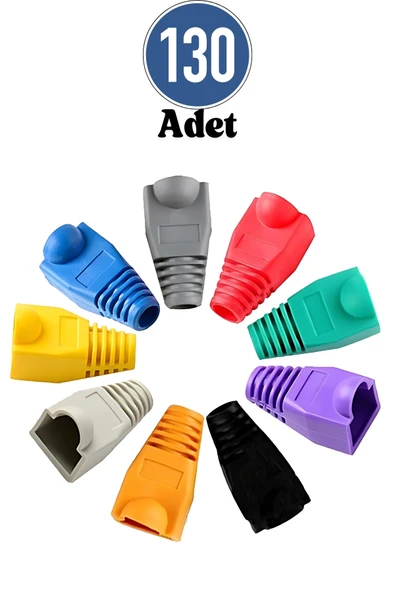 MN6 M107KB RJ45 Kılıf/130 Adet-Cat6 CAT6E Cat5 CAT5E UYUMLU/RJ45 Siyah Kılıf BOOT-RJ45 Cat5 Cat6 Kılıf ürün görseli 1