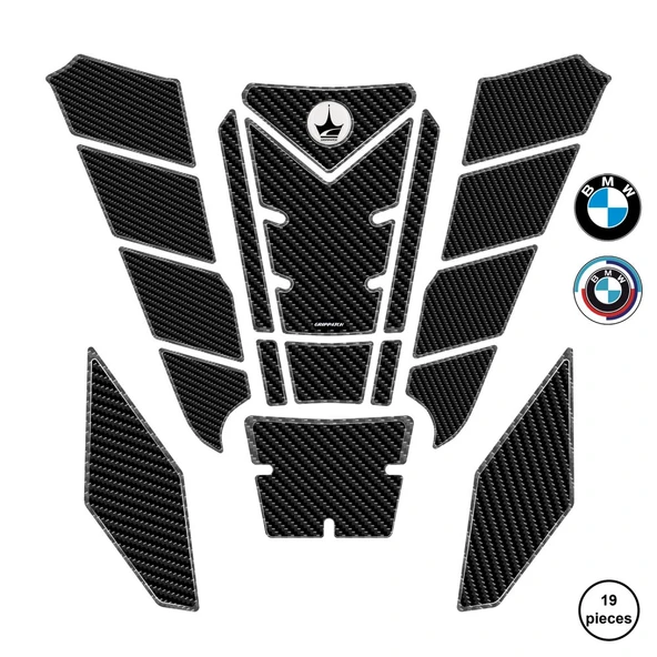 Grippatch BMW F750 GS 2024 ile Uyumlu Kaydırmaz 6D Karbon 19 Parça Tank Pad Seti GC69 ürün görseli 1