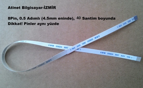 Awm 20624 80C 60V Vw-1 Flex kablo 8 Pin, 40 santim Flex 8-0.5-40A ürün görseli 1
