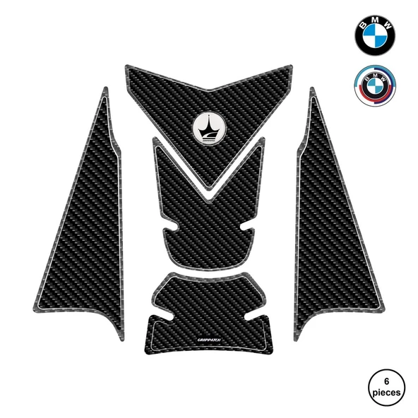 Grippatch BMW F850 ADV 2025 ile Uyumlu Kaydırmaz 6D Karbon 6 Parça Tank Pad Seti GC70 ürün görseli 1