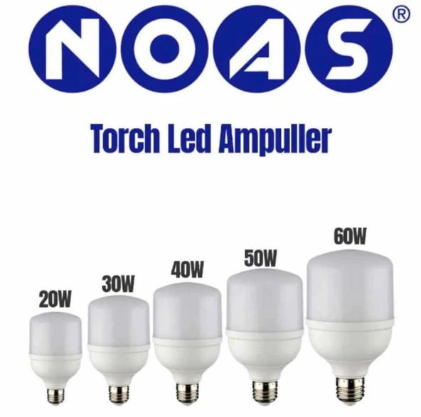 NOAS 60W TORCH AMPUL 65OOK BEYAZ - Resim 2
